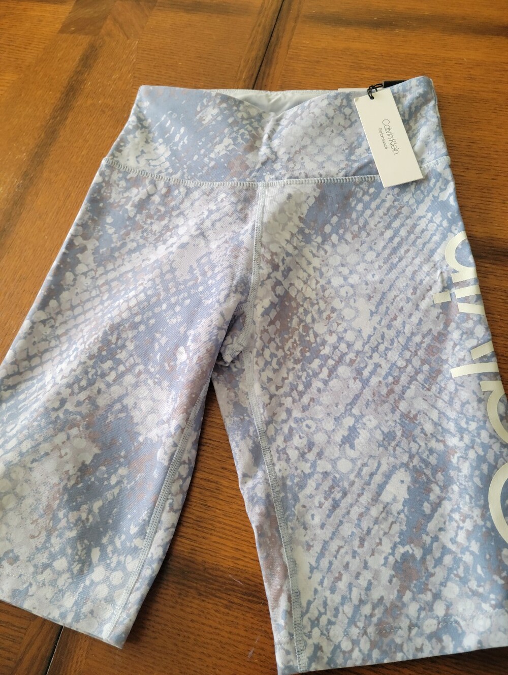 Calvin Klein Light Blue and Gray Abstract Print Performance Shorts